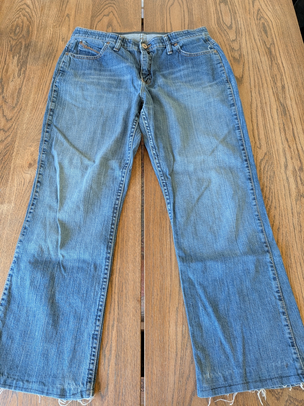 Wrangler Women's Blue Jeans Size 13/14 x 32 Q Baby No Gap Waistband